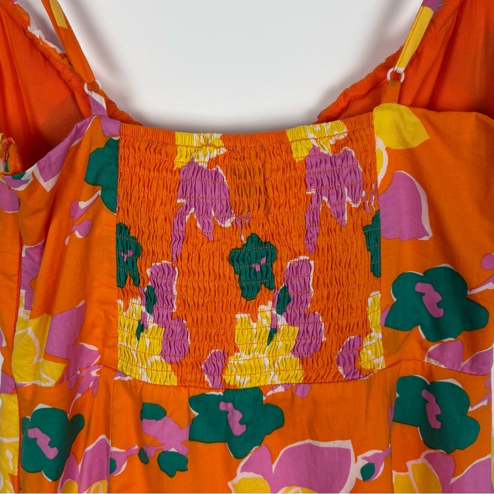 Hello Molly Fresh Lemonade Mini Dress Size XS 2 Orange Floral - Picture 7 of 10